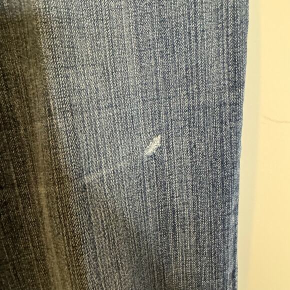 7 For All Mankind Jeans Women's 12 Blue Medium Wash Straight Distressed - Picture 4 of 9